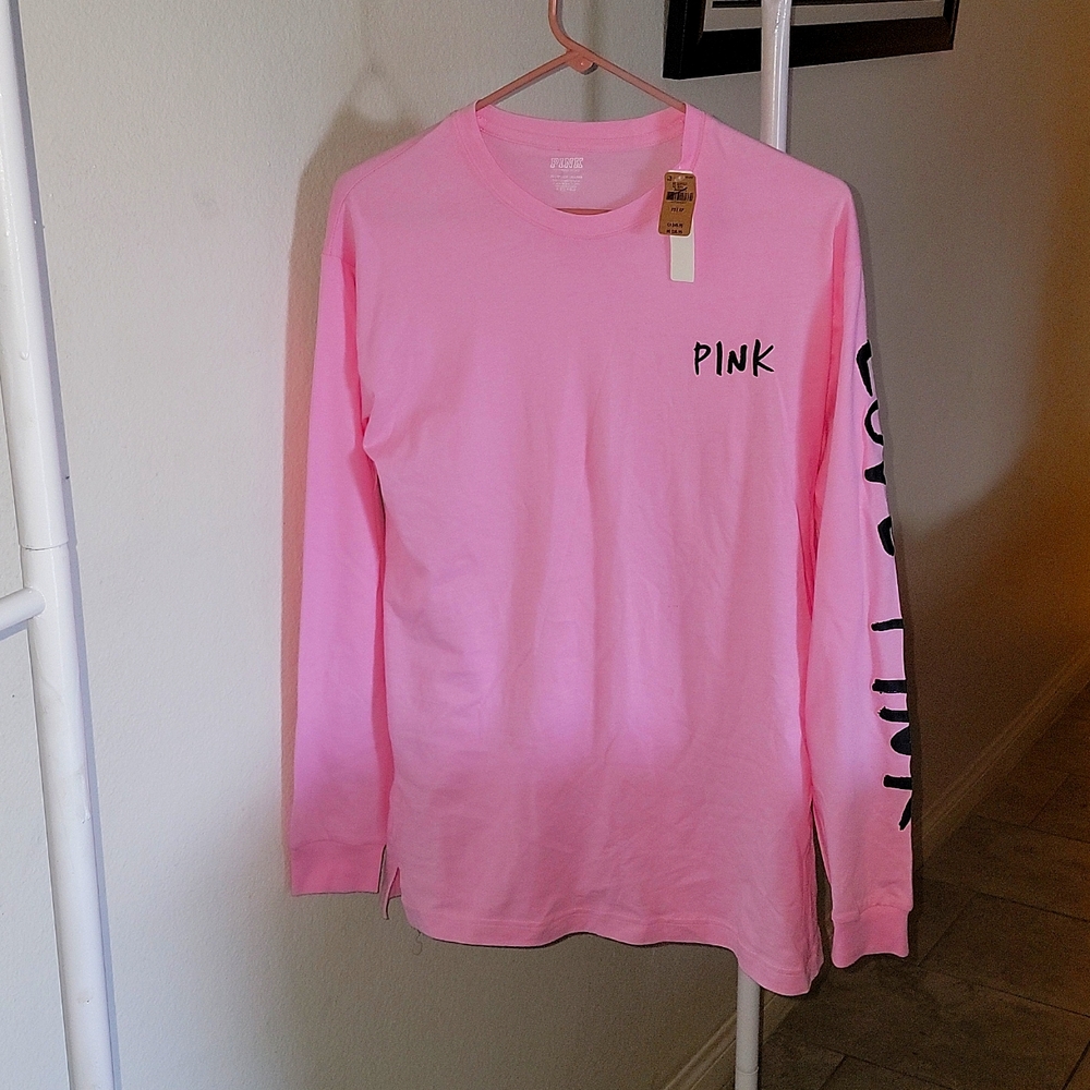 NWT Pink Victoria's Secret SIZE XS LONG SLEEVE TEE